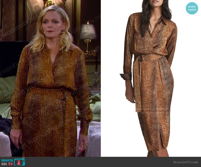 Emile Dress by Reiss worn by Belle Brady (Martha Madison) on Days of our Lives