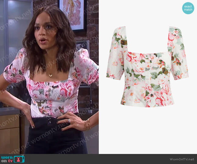 The One That Got Away Blouse by Favorite Daughter worn by Lani Price (Sal Stowers) on Days of our Lives
