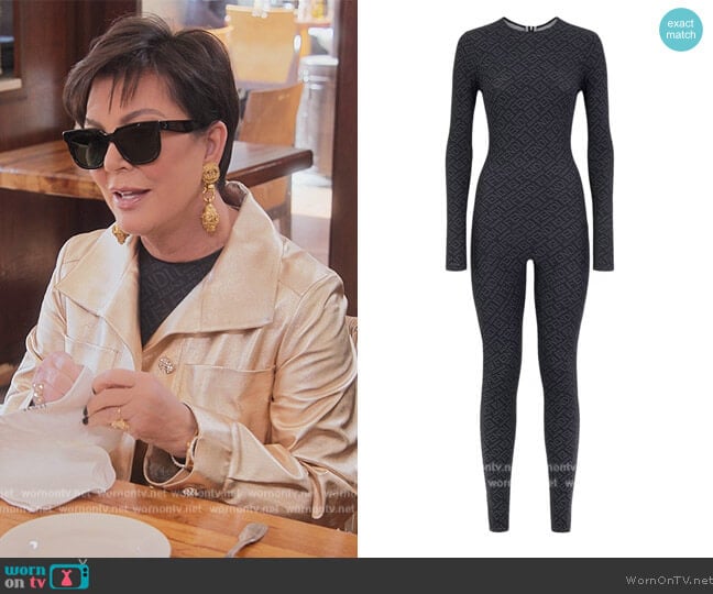 Crew Neck Full Onesie by Fendi x SKIMS worn by Kris Jenner (Kris Jenner) on The Kardashians