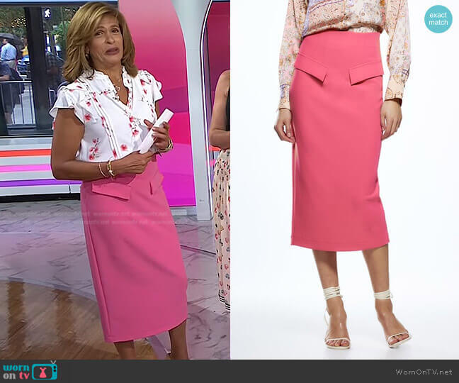 Flap Detail Pencil Skirt by Zara worn by Hoda Kotb on Today