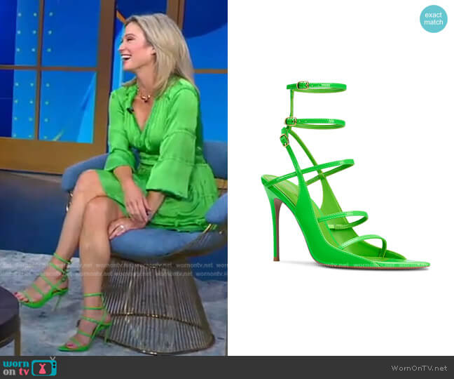 Kelly Neon Sandals by Flor de Maria worn by Amy Robach on Good Morning America