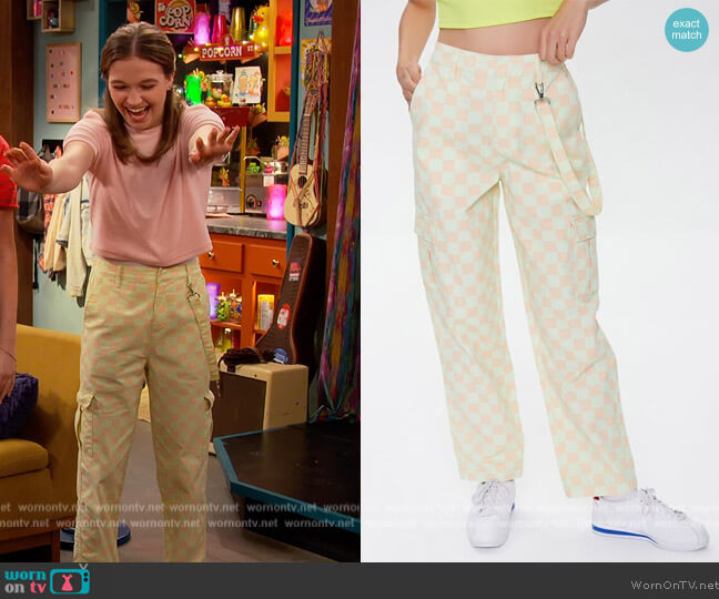 Checkered Cargo Pants by Forever 21 worn by Presley (Jayden Bartels) on Side Hustle