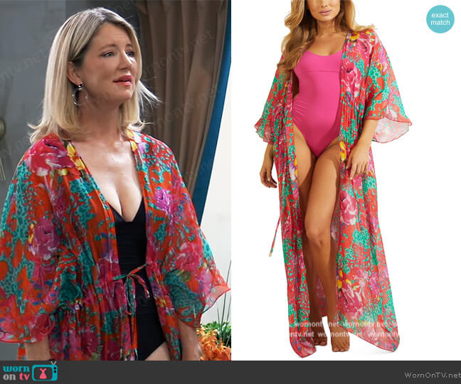 WornOnTV Nina s red printed kimono on General Hospital Cynthia