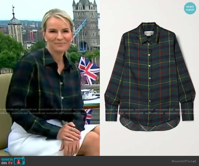 Harris Tartan Cowl Back Shirt by Monse worn by Dr. Jennifer Ashton on Good Morning America