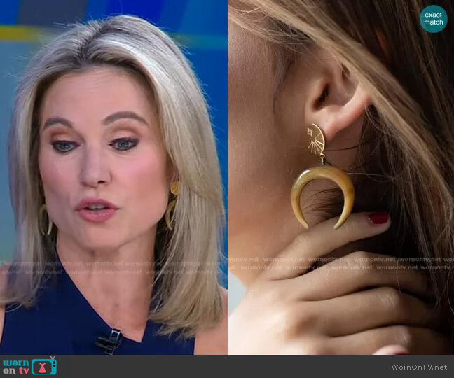 Horn Crescent Earring by Jane Win x Soko worn by Amy Robach on Good Morning America