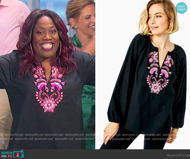 Ivy Top by Lilly Pulitzer worn by Sheryl Underwood on The Talk