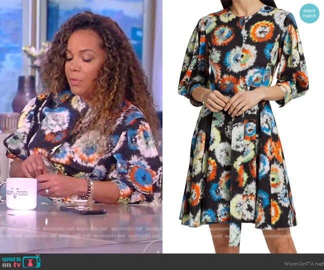 Abstract Floral Puff-Sleeve Dress by Jason Wu worn by Sunny Hostin  on The View