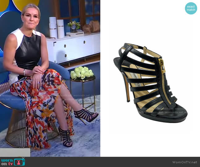 Caged Heeled Sandals by Jimmy Choo worn by Dr. Jennifer Ashton on Good Morning America