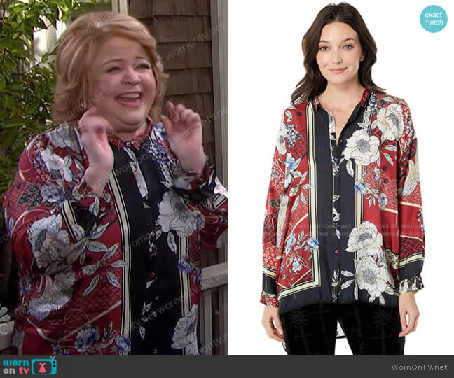 Crane Mallory Button-Down Blouse by Johnny Was worn by Patrika Darbo on Days of our Lives