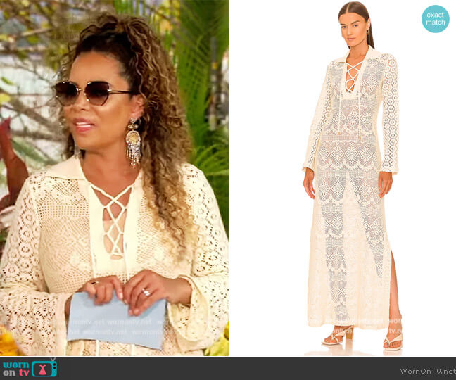 Zariah Crochet Maxi Dress by Jonathan Simkhai worn by Sunny Hostin on The View