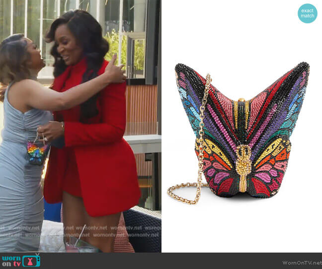 Embellished Butterfly Mariposa Clutch Bag by Judith Leiber worn by Marlo Hampton  on The Real Housewives of Atlanta