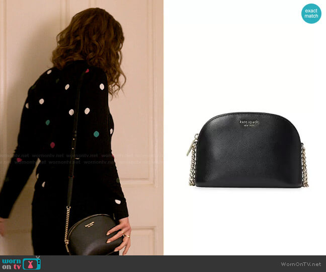 Kate Spade Small Spencer Leather Dome Crossbody worn by Joanna Gold (Vanessa Bayer) on I Love That For You