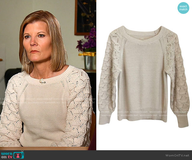 Cotton Wool Sweater in Chalk by Rebecca Taylor worn by Kate Snow