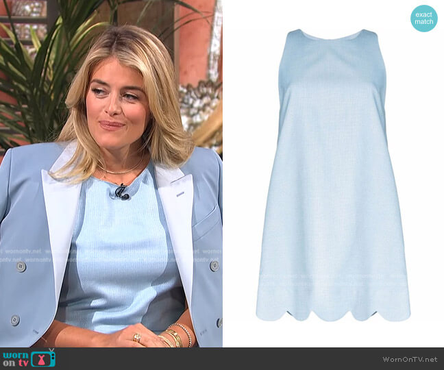 Scallop Shift Minidress by Lisa Marie Fernandez worn by Daphne Oz on E! News Daily Pop