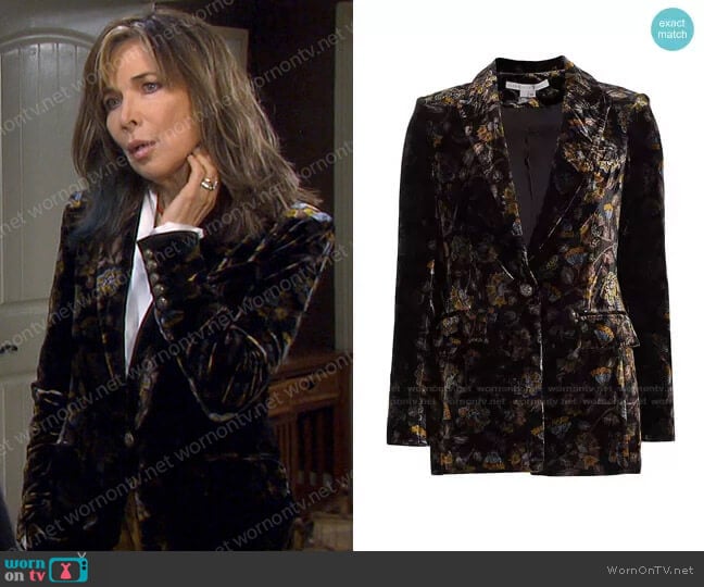 Long and Lean Dickey Jacket by Veronica Beard worn by Kate Roberts (Lauren Koslow) on Days of our Lives