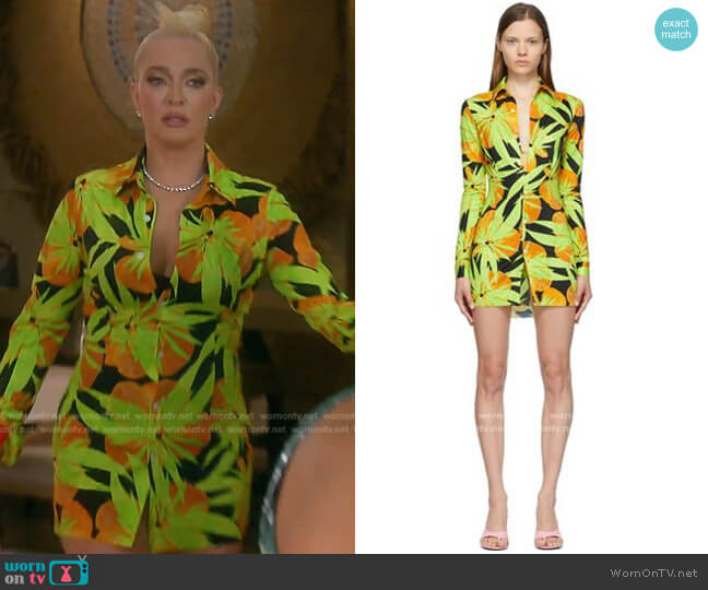 Button Down Shirt Dress by Louisa Ballou worn by Erika Jayne  on The Real Housewives of Beverly Hills