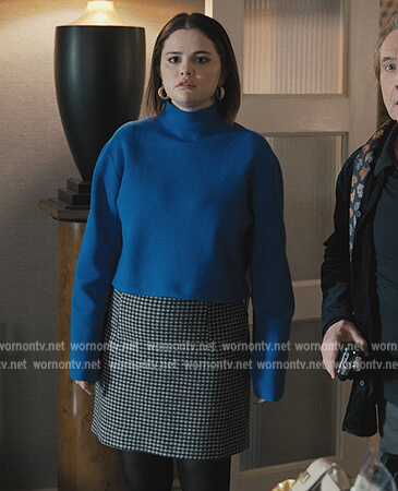 Mabel blue turtleneck sweater on Only Murders in the Building