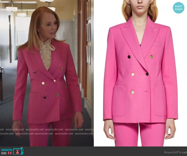 WornOnTV: Stella's pink double breasted blazer and pants on Fate