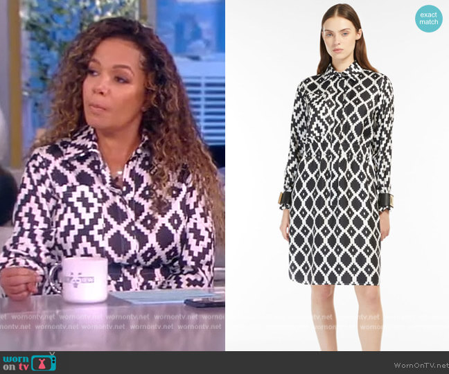 Printed silk dress by Max Mara worn by Sunny Hostin  on The View