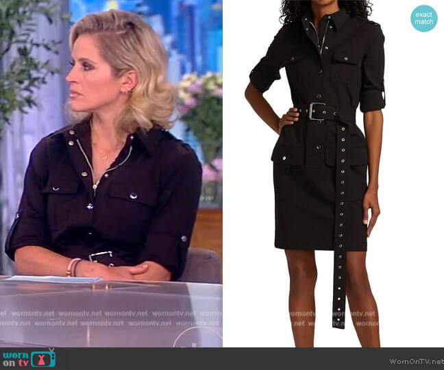 Belted Poplin Utility Minidress by Michael Kors worn by Sara Haines  on The View