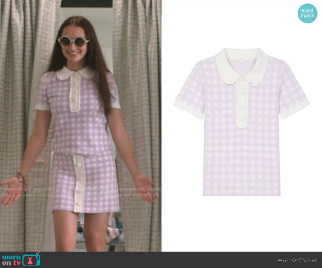 Micro Knit Polo Top by Maje worn by Belly Conklin (Lola Tung) on The Summer I Turned Pretty