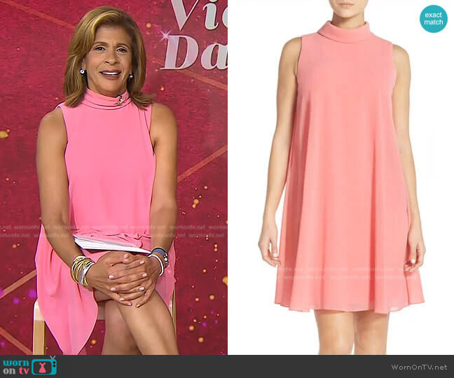 Mock Neck Chiffon Trapeze Dress by Vince Camuto worn by Hoda Kotb on Today