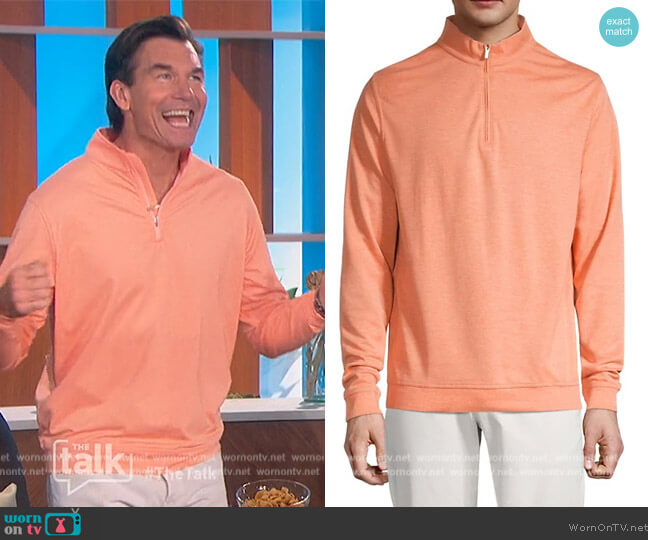 Crown Comfort Quarter-Zip Pullover by Peter Millar worn by Jerry O'Connell  on The Talk