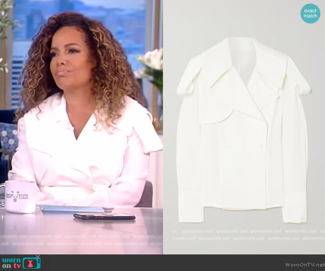 Trench silk blouse by Peter Do worn by Sunny Hostin on The View