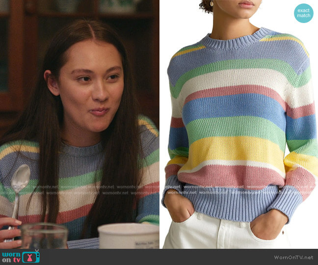 Striped Polo Knit Sweater by Polo Ralph Lauren worn by Belly Conklin (Lola Tung) on The Summer I Turned Pretty