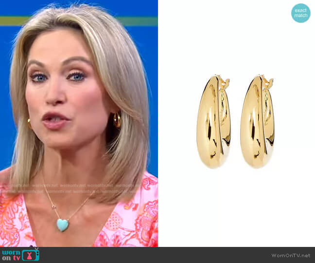 Puffy Hoops by Bonheur worn by Amy Robach  on Good Morning America