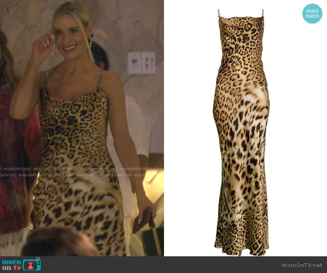 Leopard Bias Gown by Vintage Roberto Cavalli worn by Dorit Kemsley on The Real Housewives of Beverly Hills