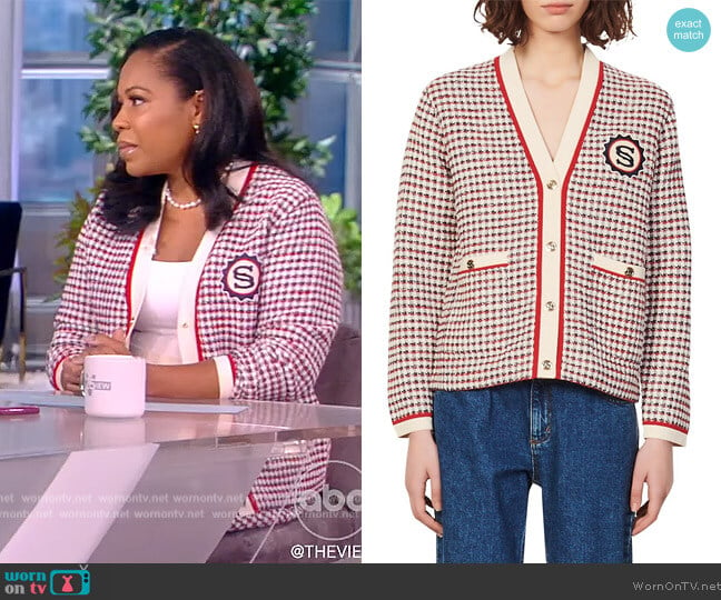 Rizee Printed Cardigan by Sandro worn by Lindsey Granger on The View