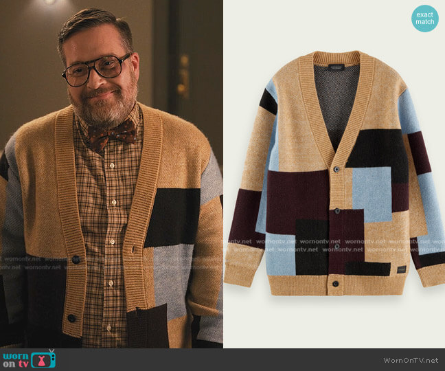 Relaxed Jacquard Cardigan by Scotch & Soda worn by Michael Cyril Creighton on Only Murders in the Building