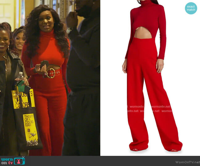 Reversible Cut-Out Bodysuit by Sergio Hudson worn by Marlo Hampton on The Real Housewives of Atlanta