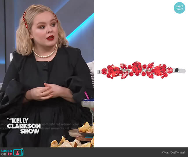 Rhinestone-detail hair slide by Simone Rocha  worn by Nicola Coughlan on The Kelly Clarkson Show