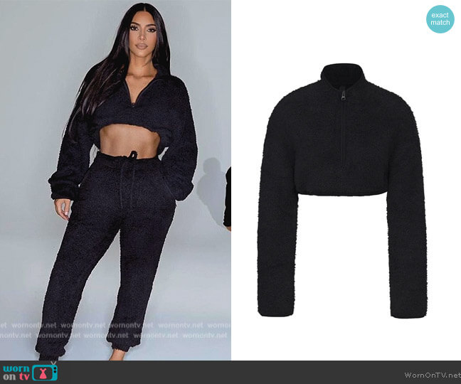 Cozy Knit Cropped Pullover by Skims worn by Kim Kardashian (Kim Kardashian) on The Kardashians