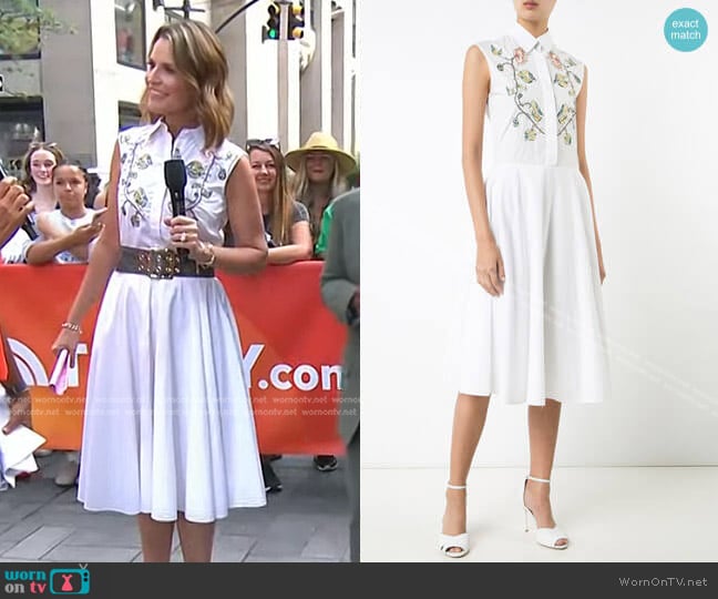 Adam Lippes Sleeveless Shirt Dress worn by Savannah Guthrie on Today