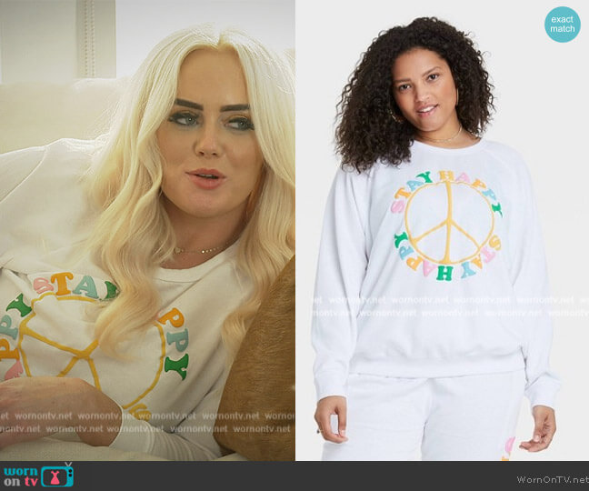Stay Happy Graphic Sweatshirt by Target worn by Kathryn Dennis on Southern Charm