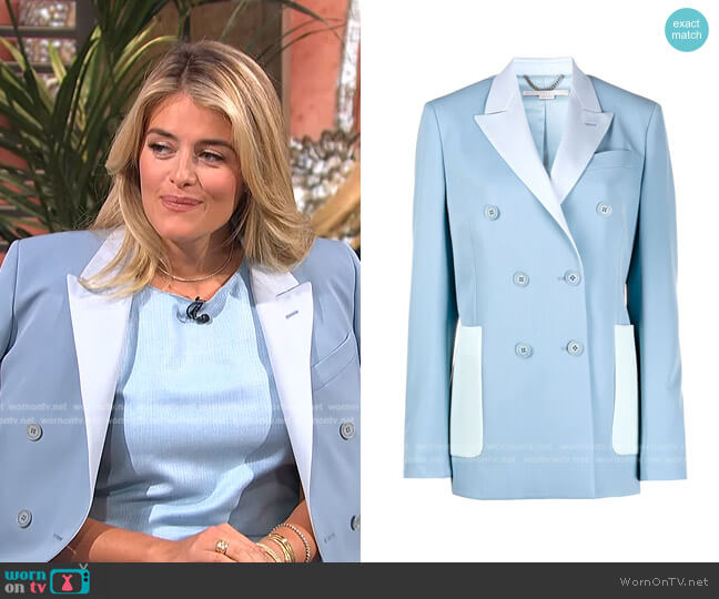Panelled Double-Breasted Blazer by Stella McCartney worn by Daphne Oz on E! News Daily Pop