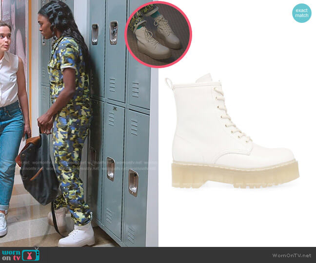 Bettyy1 Combat Boot by Steve Madden worn by Calliope Burns (Imani Lewis) on First Kill