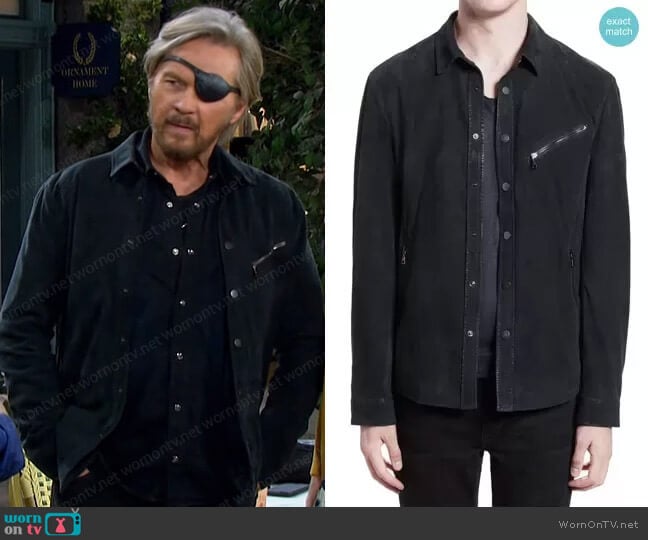 Suede Shirt Jacket by John Varvatos worn by Stephen Nichols on Days of our Lives