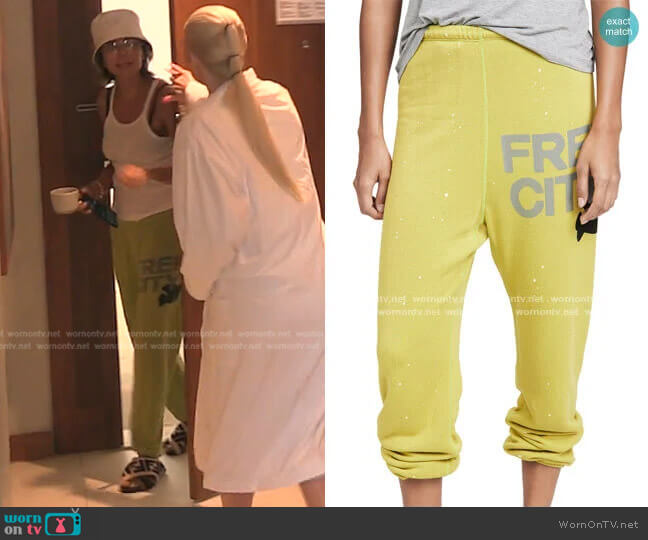 Super Fluff OG Splash Sweats by Freecity worn by Lisa Rinna on The Real Housewives of Beverly Hills