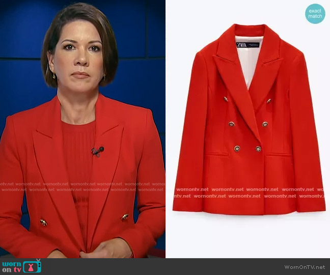 WornOnTV: Kelly Cobiella’s red double breasted blazer on Today ...