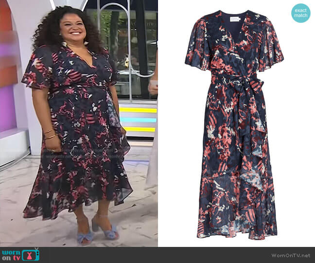 Blaire Wrap Midi-Dress by Tanya Taylor worn by Michelle Buteau on Today