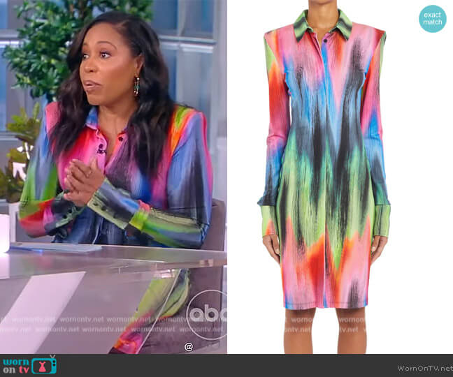Elton Spectrum Print Jersey Shirtdress by The Attico worn by Lindsey Granger on The View