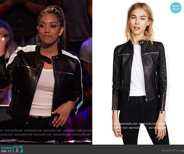 WornOnTV: Corinne’s black colorblock jacket on Beat Shazam | Corinne