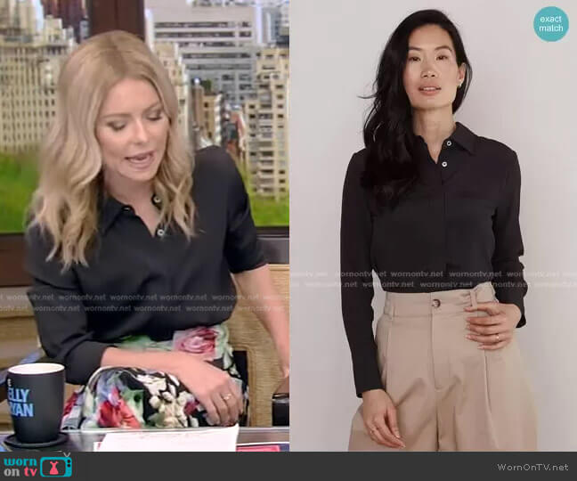 The Simone Blouse by Numi worn by Kelly Ripa  on Live with Kelly & Ryan