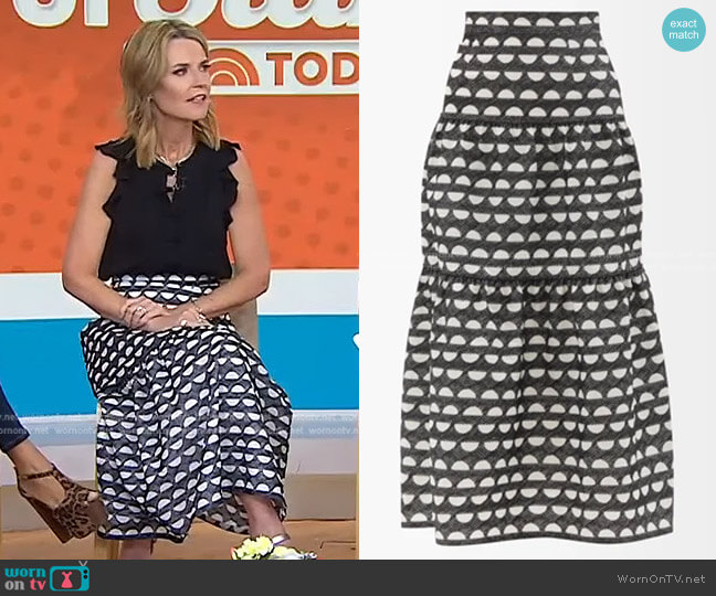 WornOnTV: Savannah’s black geometric skirt on Today | Savannah Guthrie ...