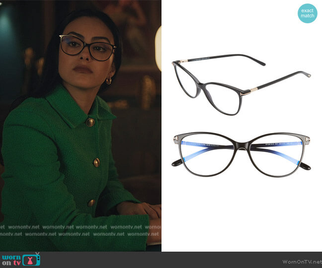54mm Blue Light Blocking Optical Glasses by Tom Ford worn by Veronica Lodge (Camila Mendes) on Riverdale