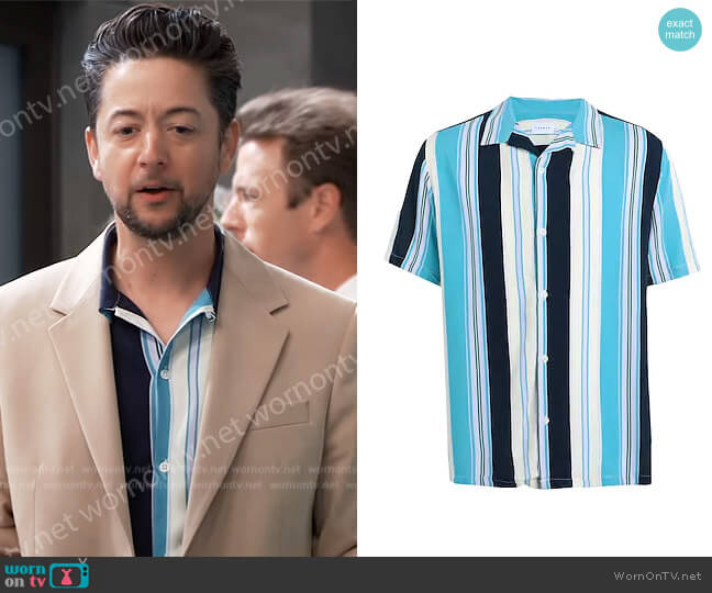 Striped Shirt by Topman worn by Bradford Anderson on General Hospital